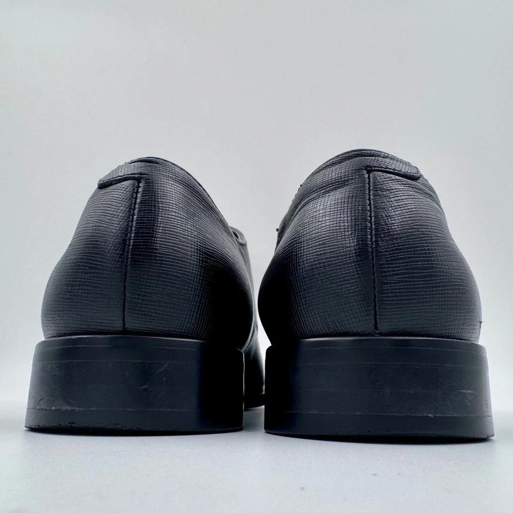 Calvin Klein Fulton Mens Black Textured Leather Derby Dress Shoes Size 8.5 M